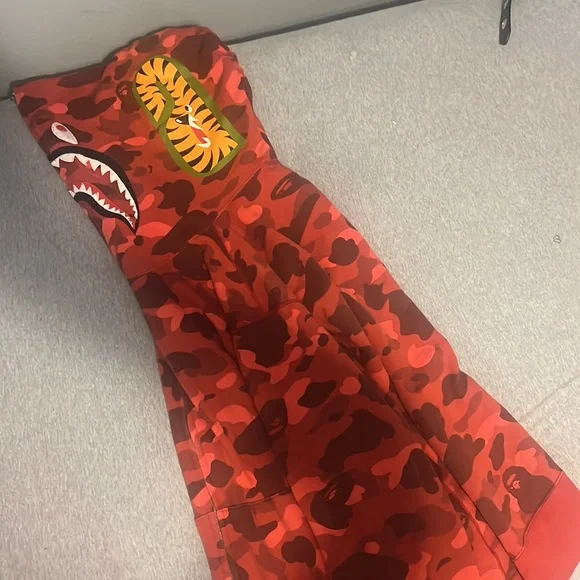 red camp bape hoodie